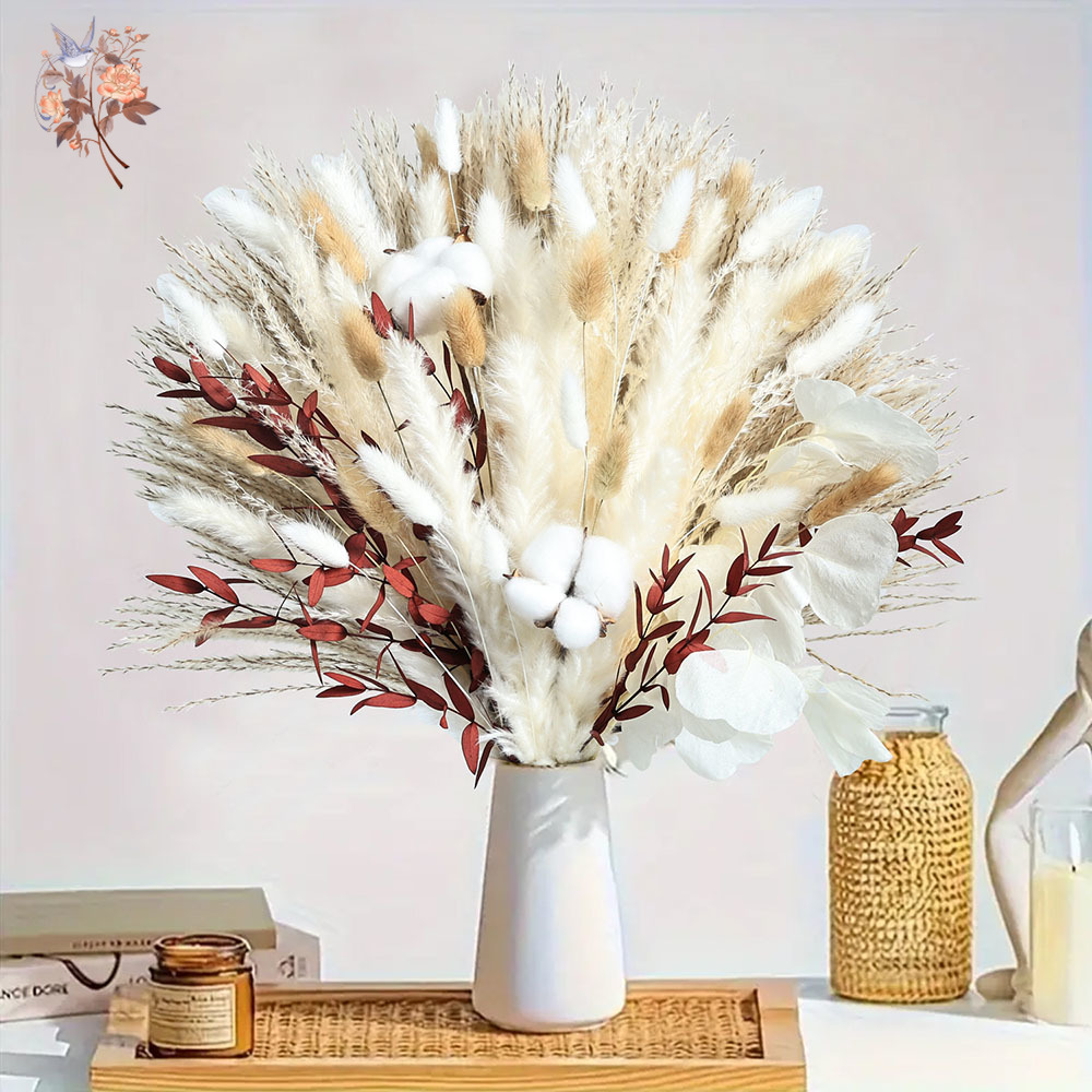 Dried Pampas Bundle - 70pcs Dried Pampas Flowers Bouquet Natural