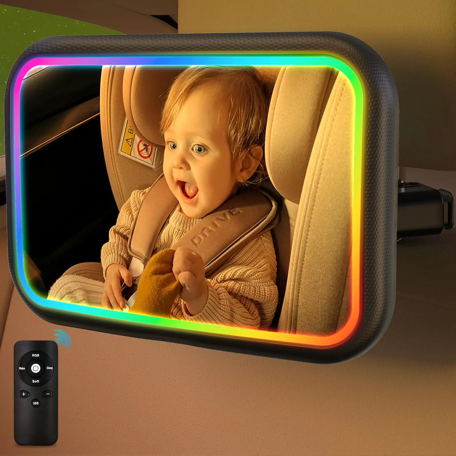 Interior Design Remote - Baby Car Mirror with Light, 7