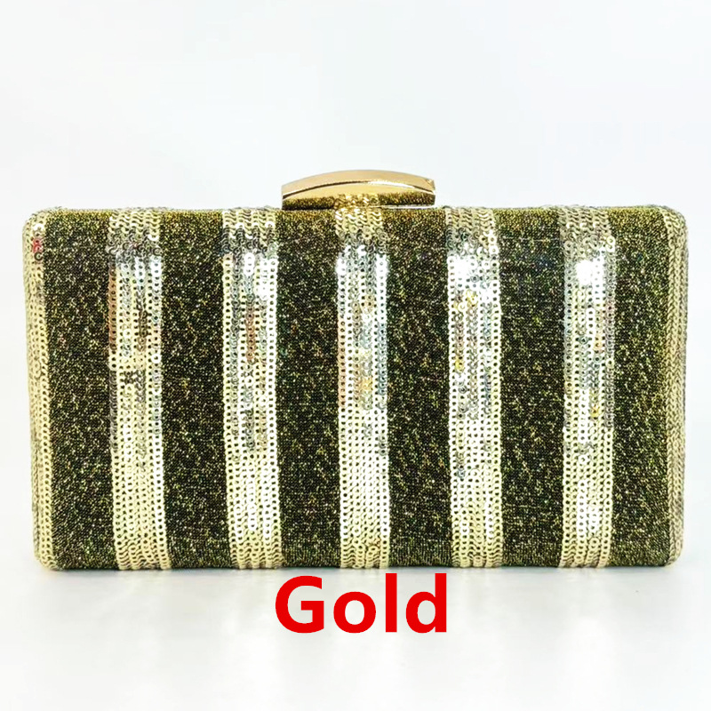 Interior Design Ai Free - Italian Design Striped Sequins Shiny Clutch