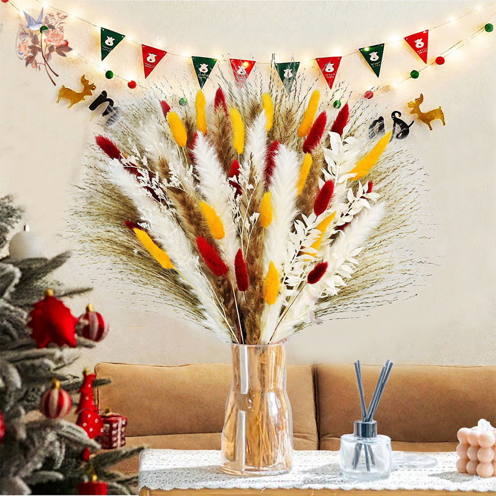Dried Pampas Bundle - 70 Stems Natural Fluffy Pampas Grass
