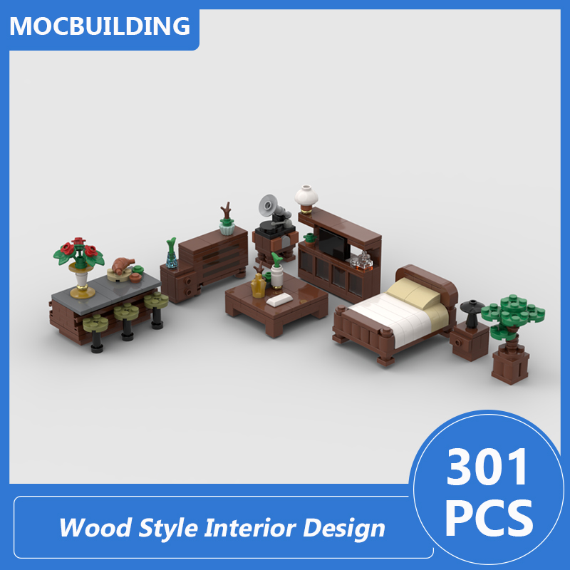 Interior Design Build - Wood Style Interior Design Model Moc