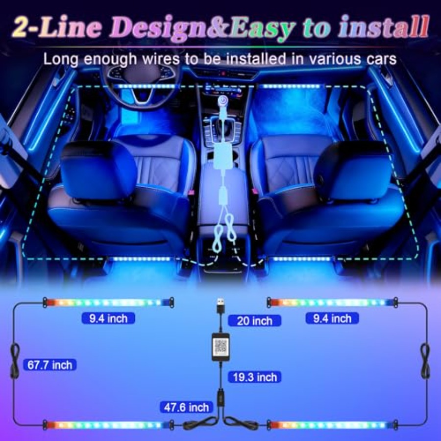 Smart Car Interior LED Lights  - Interior Design Remote recension och pris