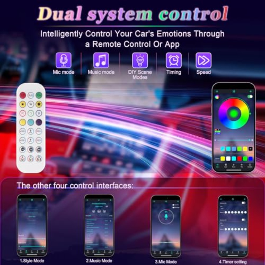 Smart Car Interior LED Lights  - Interior Design Remote recension och pris