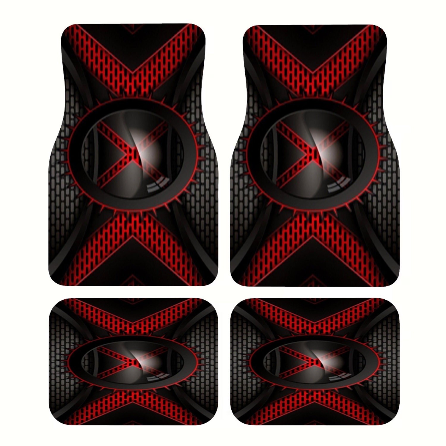 4pcs Car Floor Mats, Black & R - Interior Design Tech recension och pris