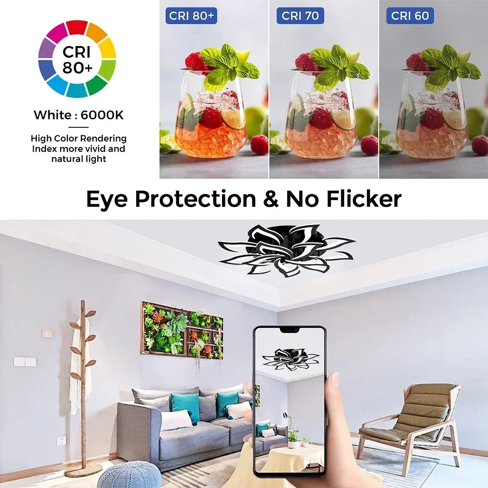 Designer LED Petal Chandelier  - Interior Design Remote recension och pris