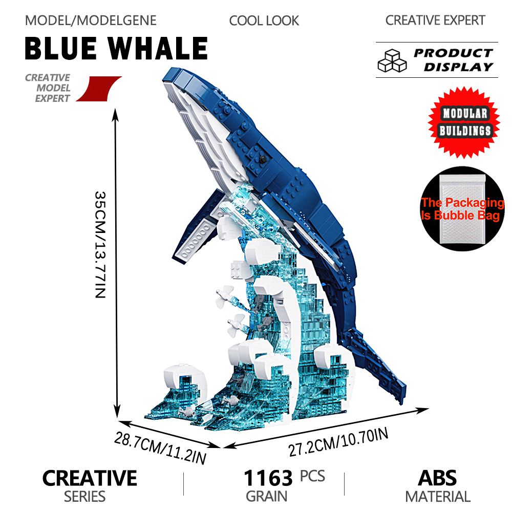 Ocean Blue Whale Model Buildin - Interior Design Build recension och pris