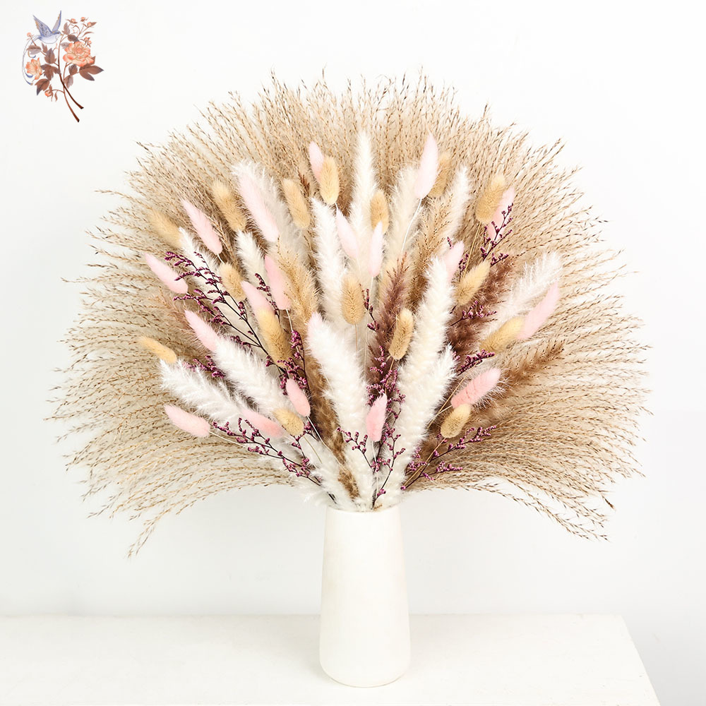 Fluffy Pampas Rabbit Tails Gra - Dried Pampas Bundle recension och pris