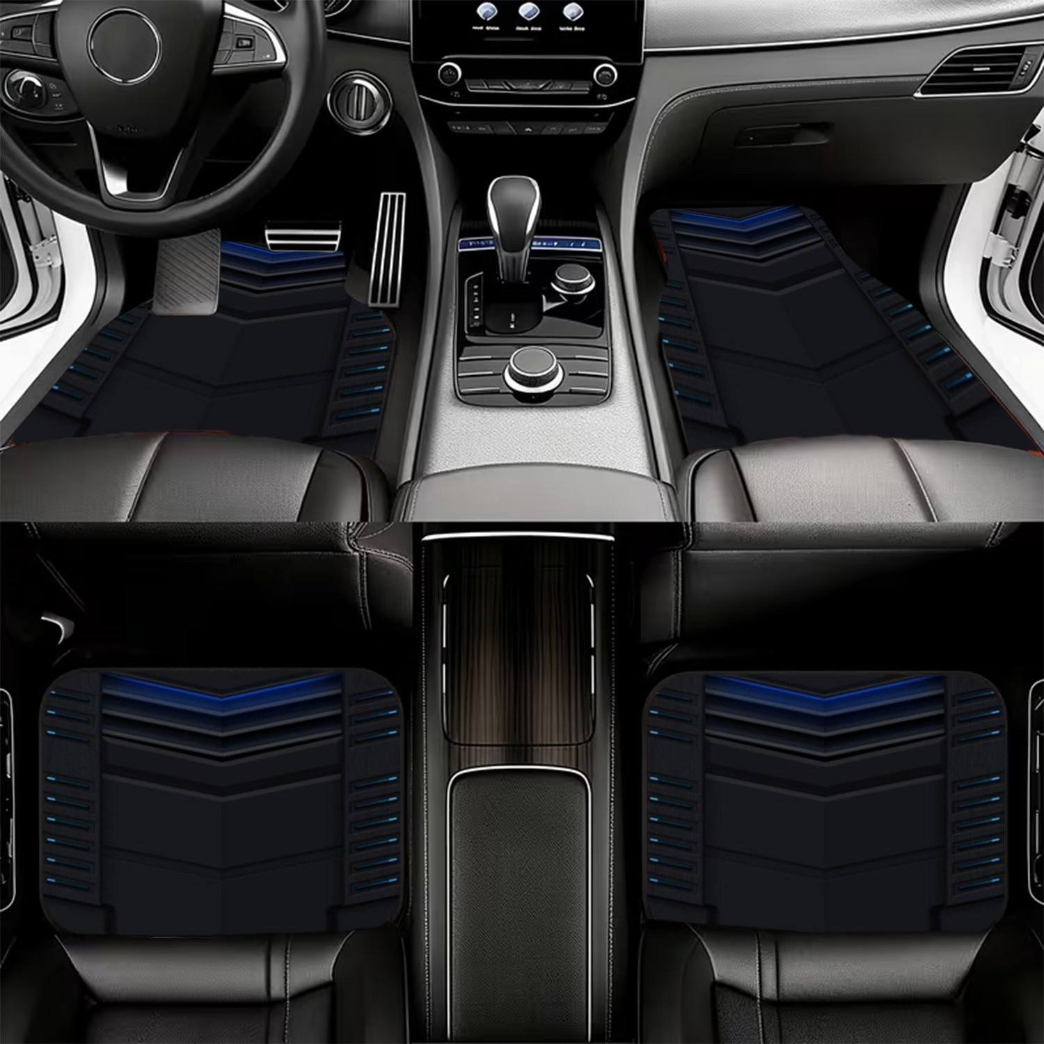 4pcs Car Floor Mats, Dark Futu - Interior Design Tech recension och pris