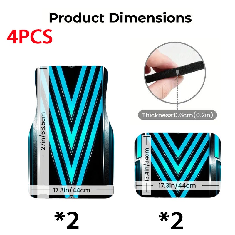 5pcs Car Floor Mats, Futuristi - Interior Design Tech recension och pris