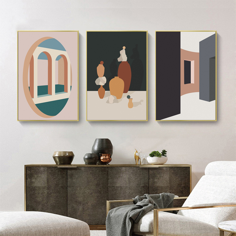 Retro Morandi Building Canvas  - Interior Design Build recension och pris