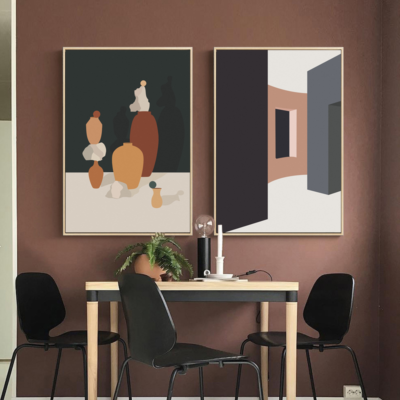 Retro Morandi Building Canvas  - Interior Design Build recension och pris